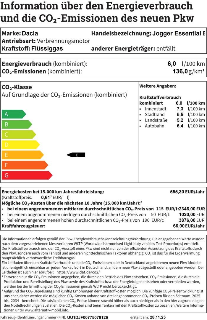 Fahrzeugabbildung Dacia Jogger Essential ECO-G 100