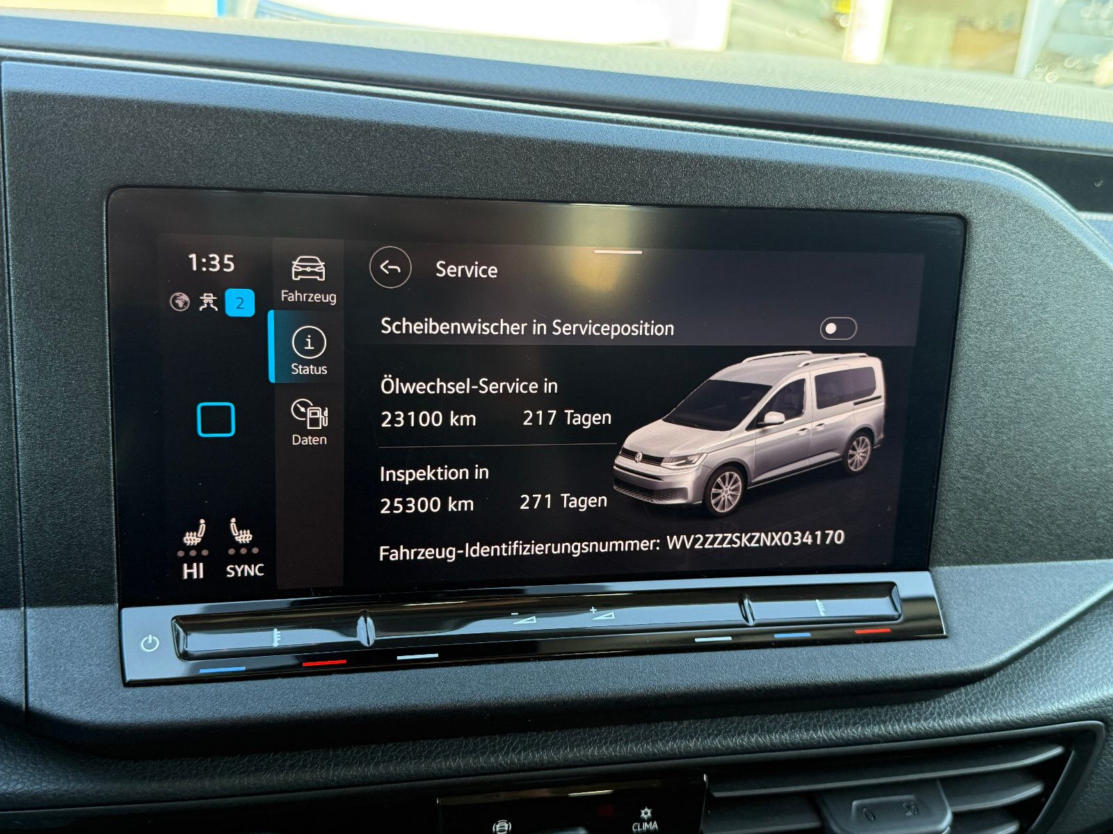 Fahrzeugabbildung Volkswagen Caddy 2.0 TDI ACC AHK DAB Navi PDC SHZ Winterpak