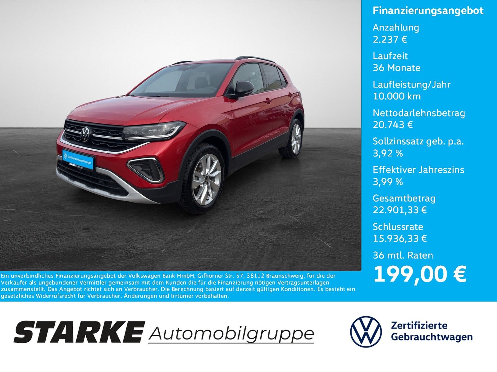 Volkswagen T-Cross 1.0 TSI Life Navi LED Kamera PDC LM Tem