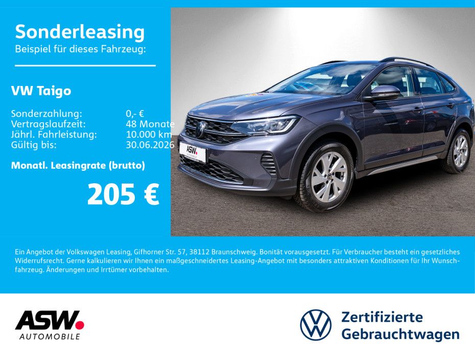 Volkswagen Taigo Life 1.0 TSI Navi LED RFK PDC v/h SHZ AHK
