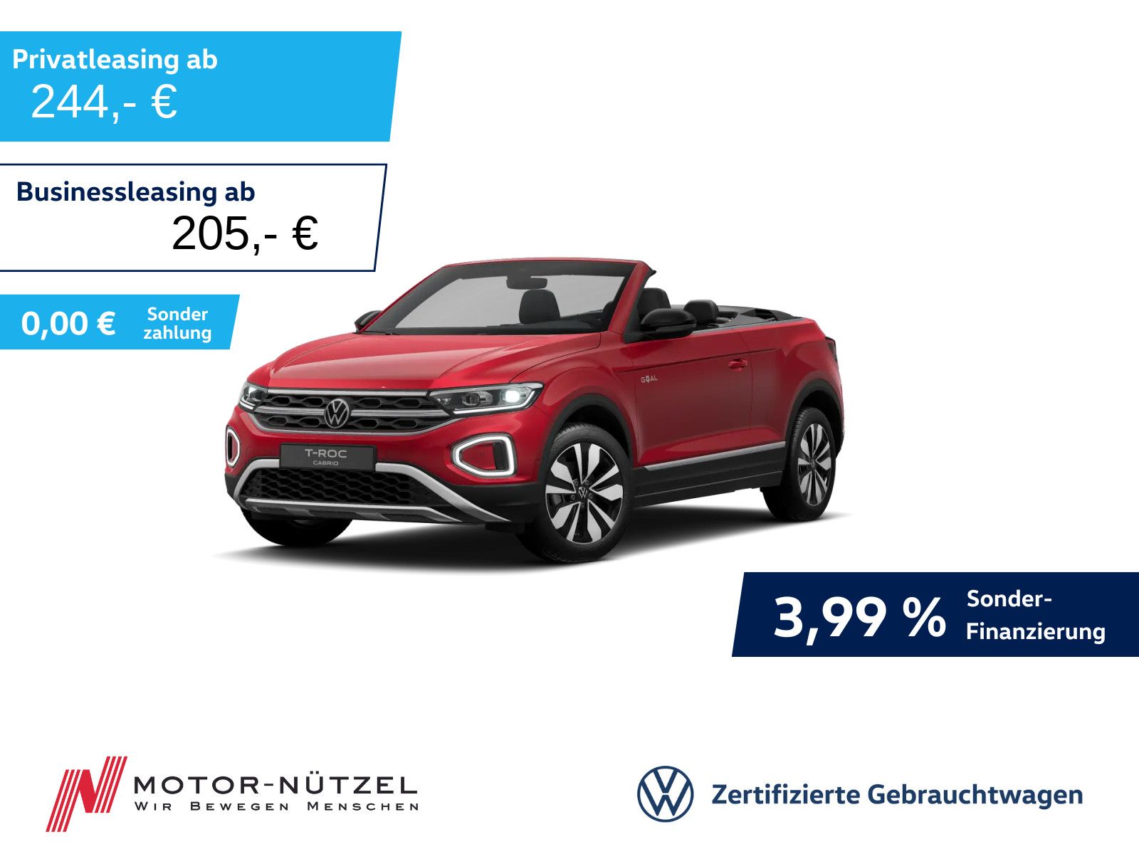 Volkswagen T-Roc Cabriolet 1.0 TSI GOAL 5JG+LEDplus+NAV+AHK