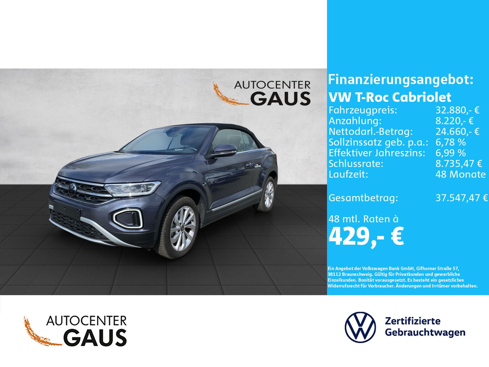 T-Roc Cabriolet Style 1.5 TSI Navi*ACC*Standhzg.