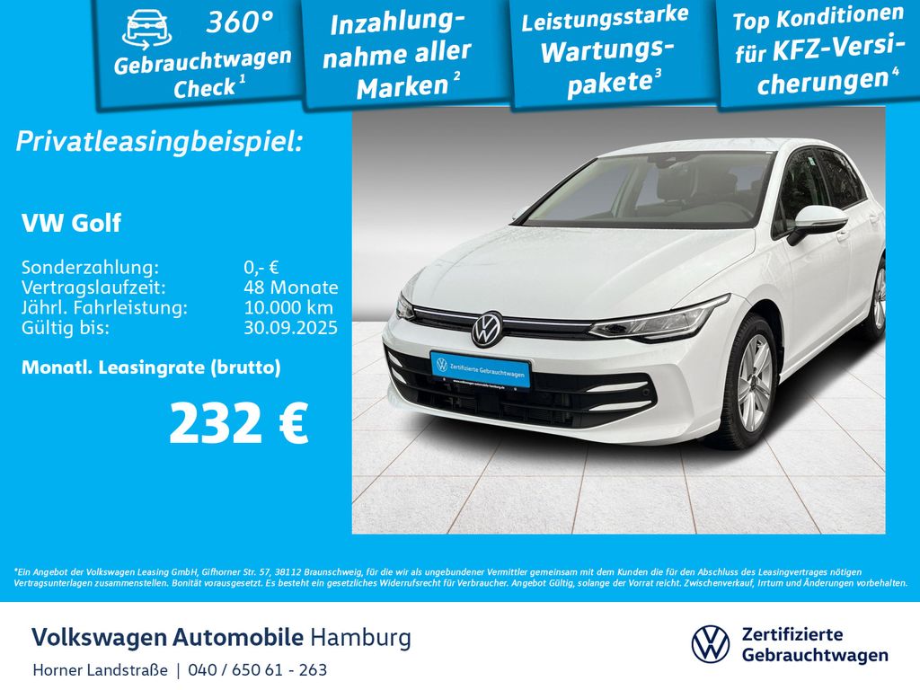Volkswagen Golf VIII Life 1.5 TSI Sitzheizung Einparkhilfe