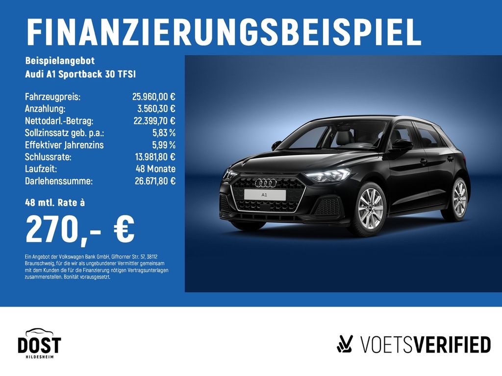 A1 Sportback 30 TFSI advanced NAVI+PDC+SHZ
