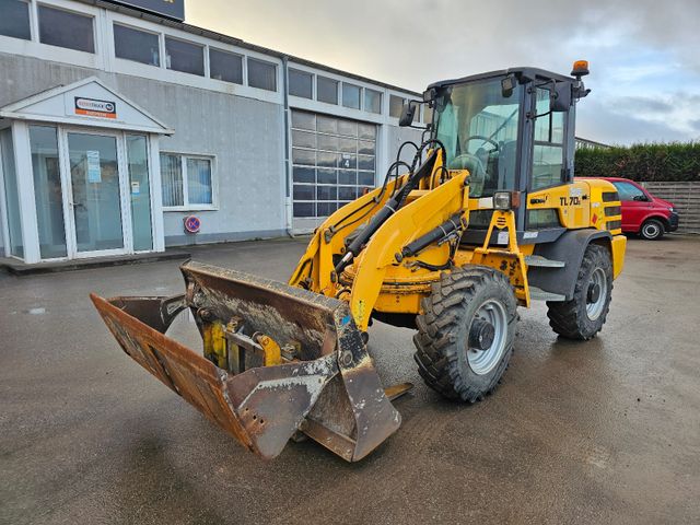 Terex TL70S, Klappschaufel, Palettengabel