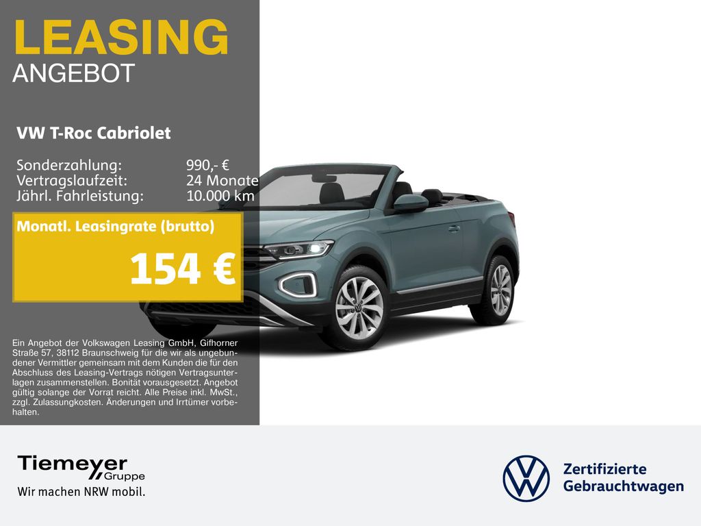 T-Roc Cabriolet 1.0 TSI STYLE NAVI SITZHZG WINDS