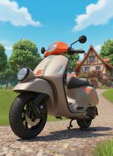 Vespa 300 GTV Polini Auspuffanlage und Spiegelsatz - VESPA BEIGE ROLLER