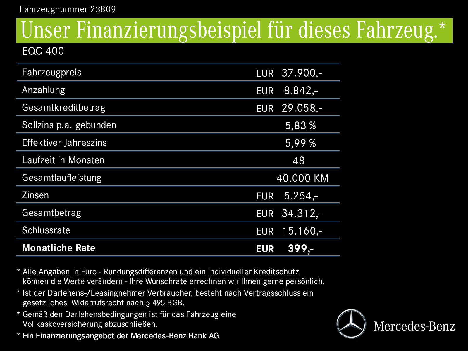 Mercedes-Benz EQC 400 4M AMG Line Leder Fahrassistenz Head-up, миниатюра 30