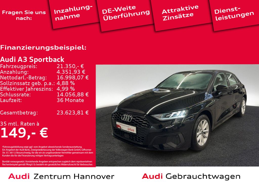 Audi A3 Sportback 30 TFSI DAB virtual Bluetooth