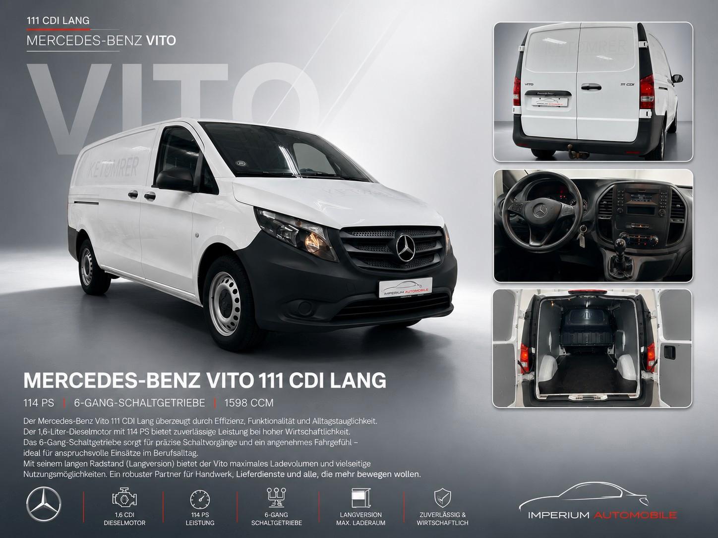 Mercedes-Benz Vito 111 CDI LANG *KLIMA*TEMPO*SHZ*BTH*AHK*