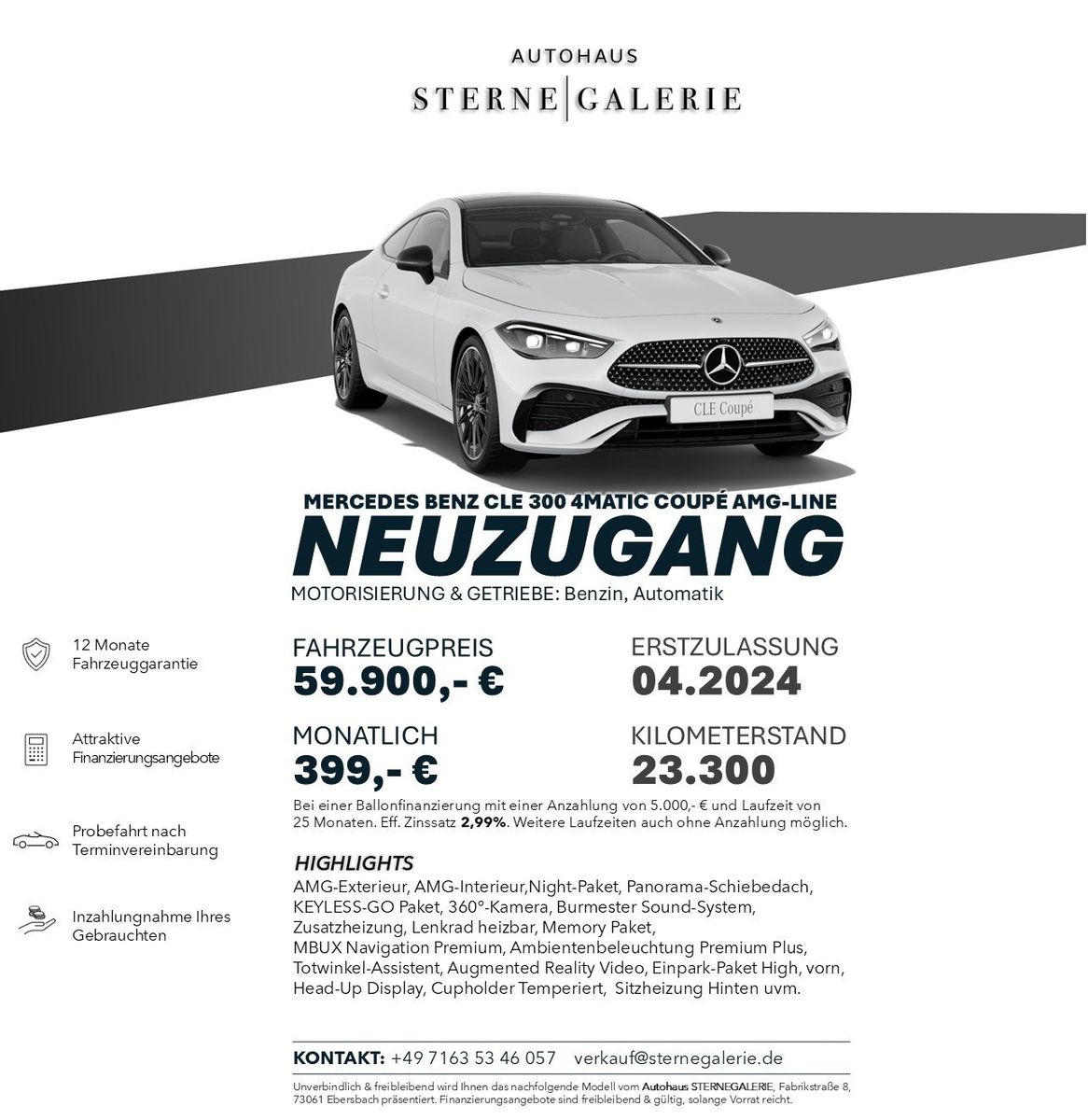 MERCEDES-BENZ CLE 300 4M/AMG-LINE/PANO/NIGHT/360°