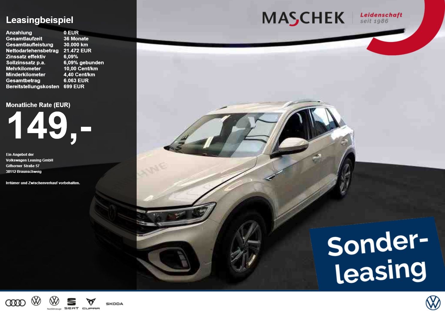 Volkswagen T-Roc R-Line 1.0 TSI Sitzh LED Massage Carplay e