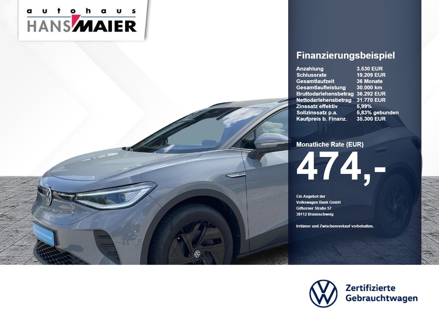 Volkswagen ID.4 Pro Navi Wäpu 8fach ACC IQLight RearView