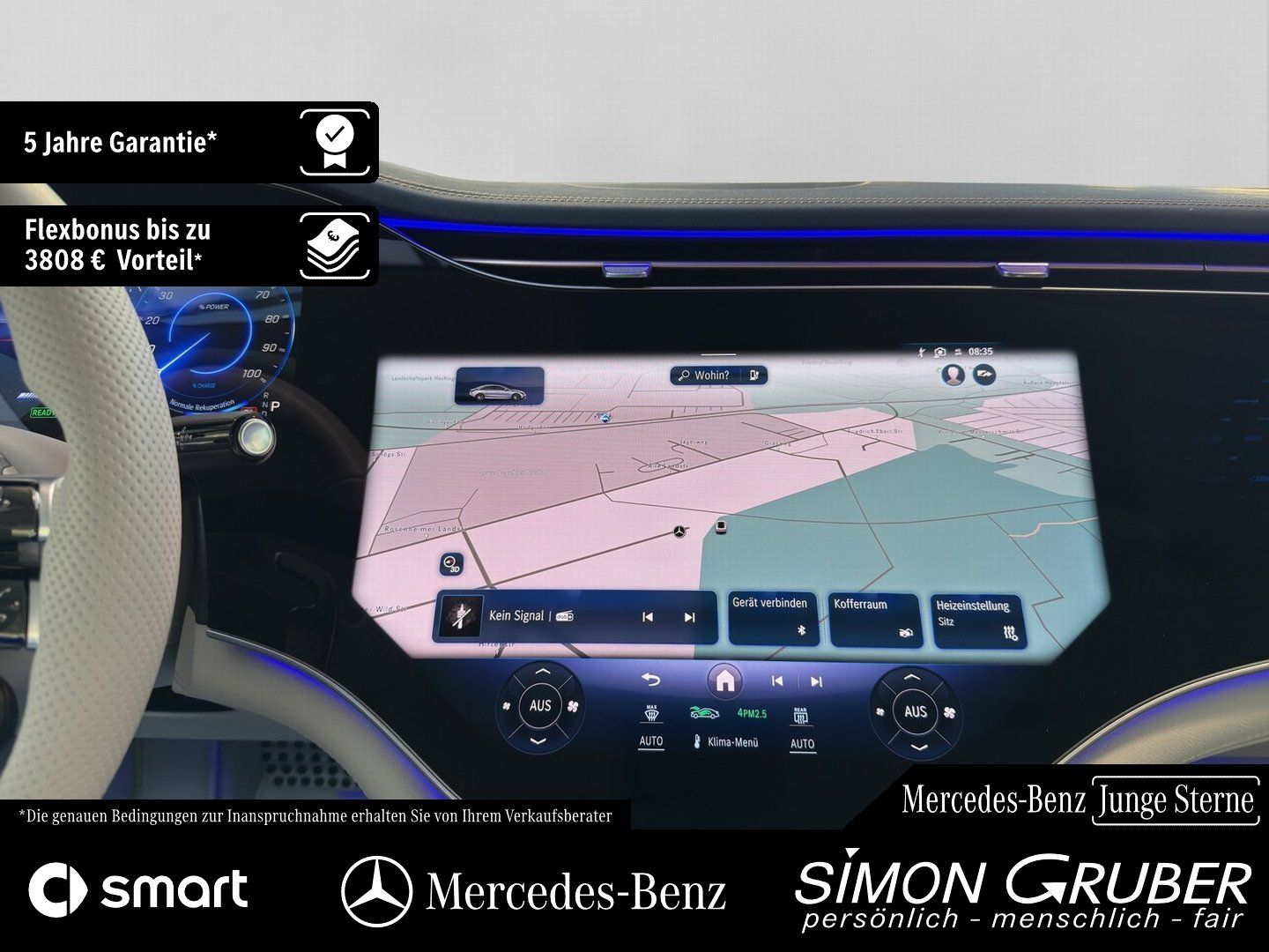 Fahrzeugabbildung Mercedes-Benz EQE 43 4M AMG Night Hyper Pano Carbon Nappa TV