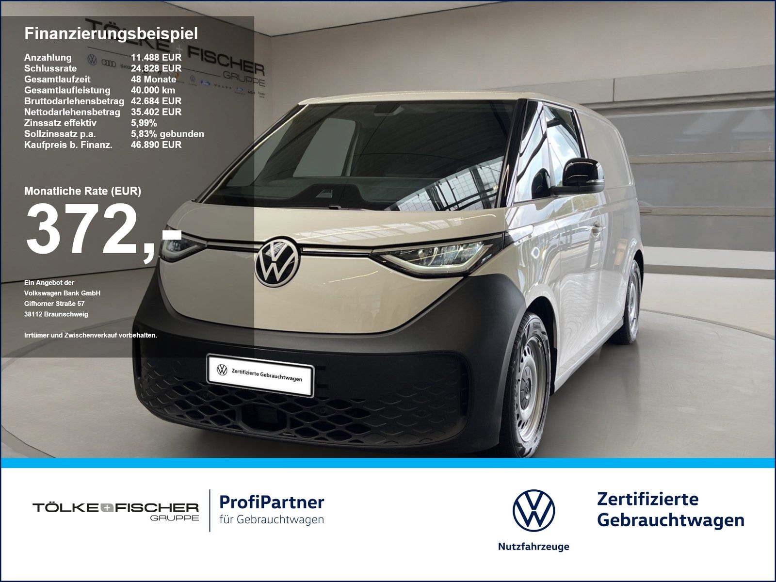 Volkswagen ID. Buzz Cargo Pro 79kWh 210kw NaviPro AHK AUT