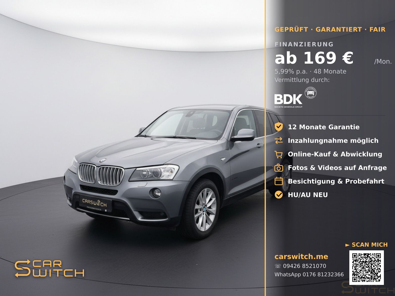 BMW X3 xDrive30d Aut. Leder HeadUp BiXenon AHK