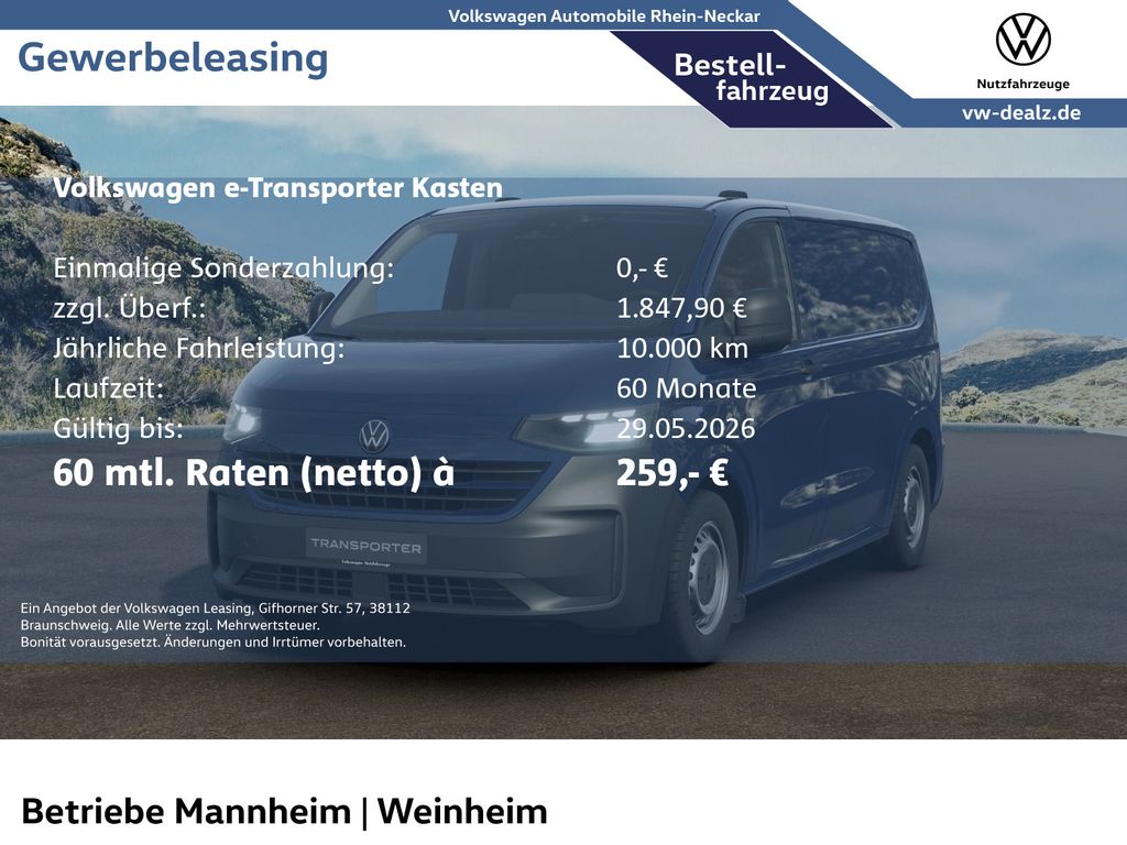 Volkswagen e-Transporter Kasten Klima PDC LED Bluetooth