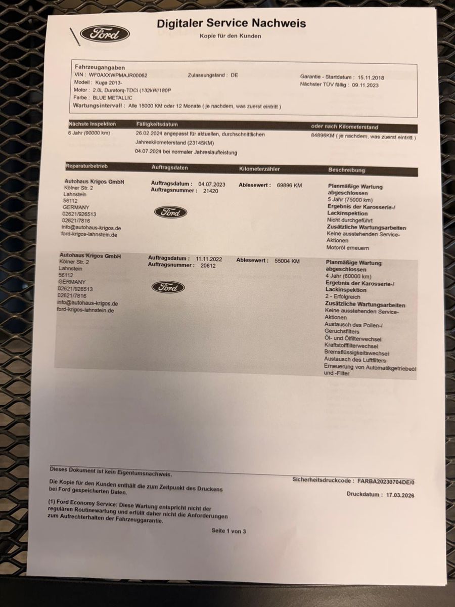 Fahrzeugabbildung Ford Kuga ST-Line / NAVI/ KLIMA/AHK/ALLRAD