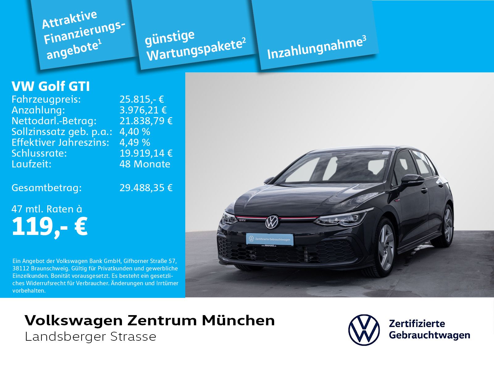 Volkswagen Golf VIII GTI 2.0 TSI ACC LED+ Navi ParkPilot Ap