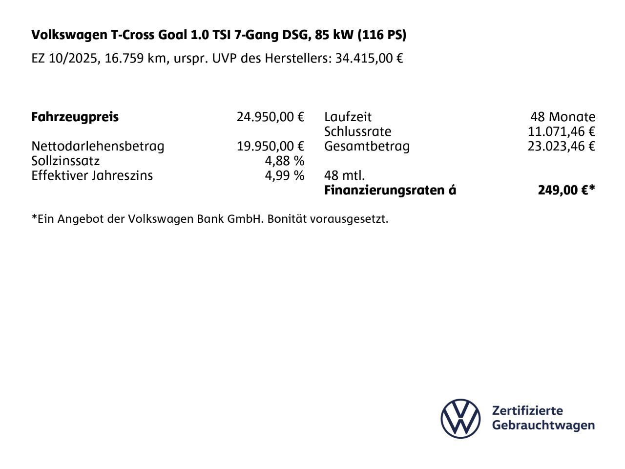 Volkswagen T-Cross Goal 1.0 TSI 7-Gang DSG LED ACC foto 3
