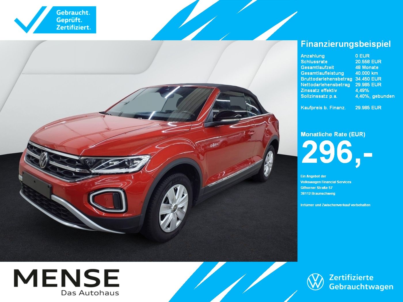 Volkswagen T-Roc Cabriolet 1.5 TSI DSG Style Goal CarPlay