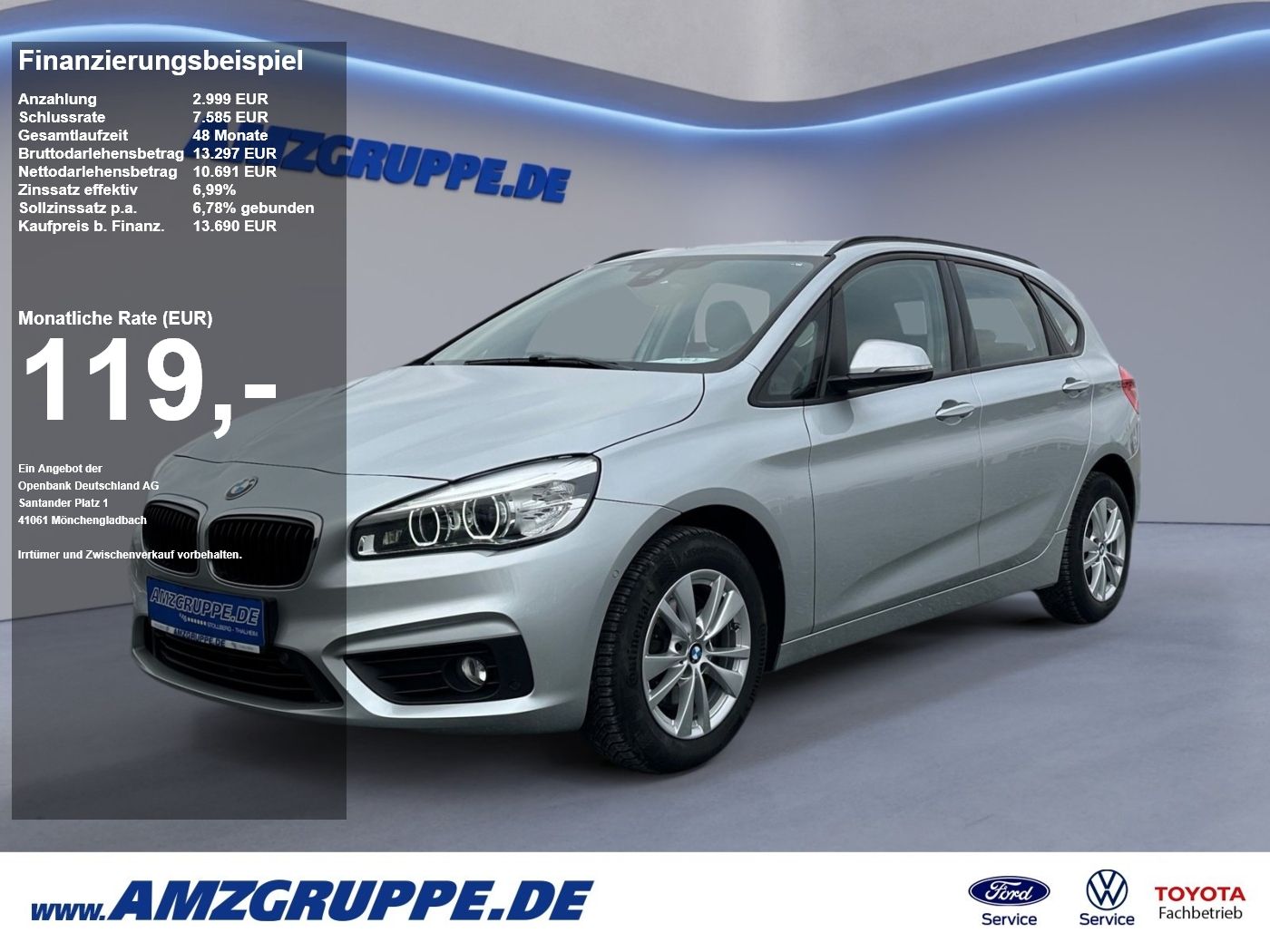 BMW 220 Active Tourer Advantage LED+Navi+PDC+Sitzh.