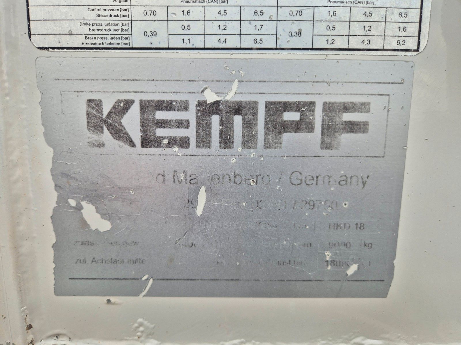 Fahrzeugabbildung Kempf HKD 18 Kipper BPW 50er 13.800kg NL