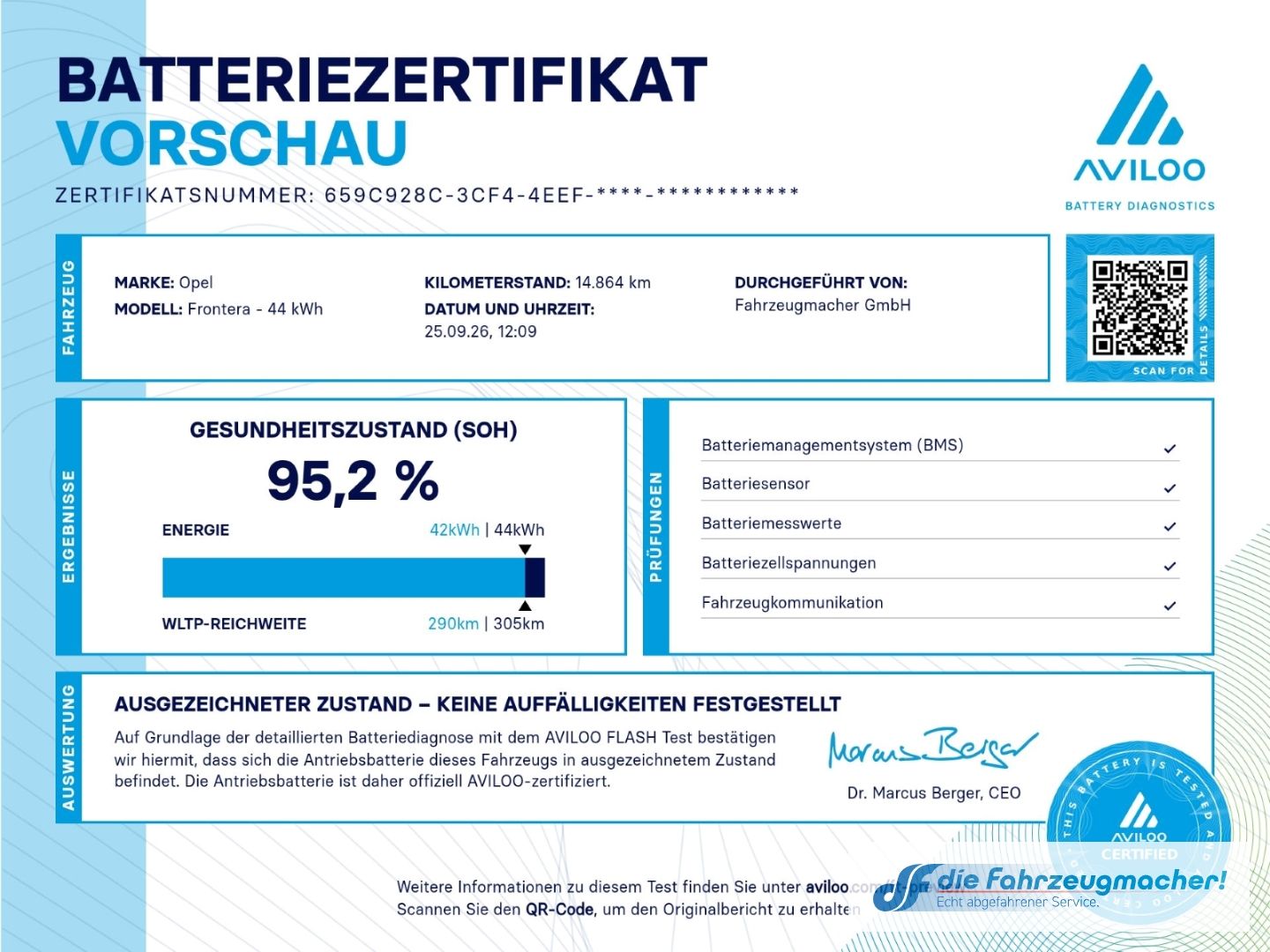 Fahrzeugabbildung Opel Frontera Electric Edition 83 kW Digitales Cockpi