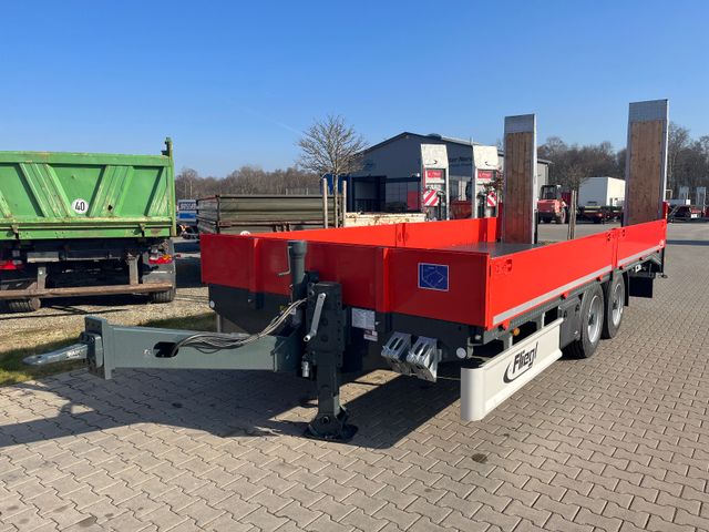 Fliegl TPS 118 Bau mit Heckan Tandem Plattf Rampen -107