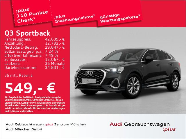 Audi Q3 Sportback 45 TFSI e S tronic S line Temp/PDC+