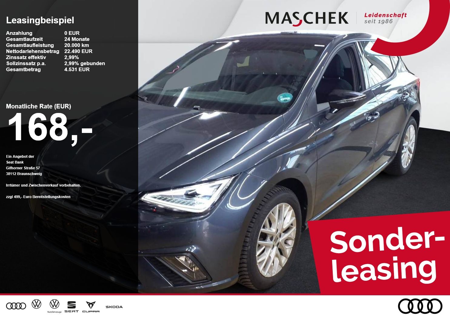 Seat Ibiza FR Sonderleasing DSG Navi RearView Sitzh.