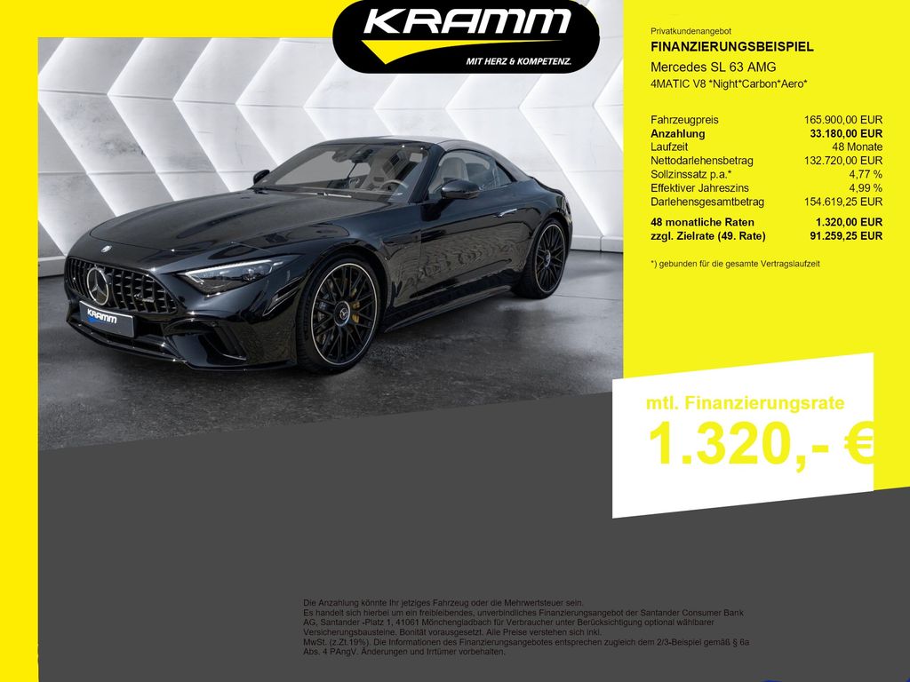 Mercedes-Benz SL 63 AMG 4MATIC V8 *Night*Carbon*Aero*