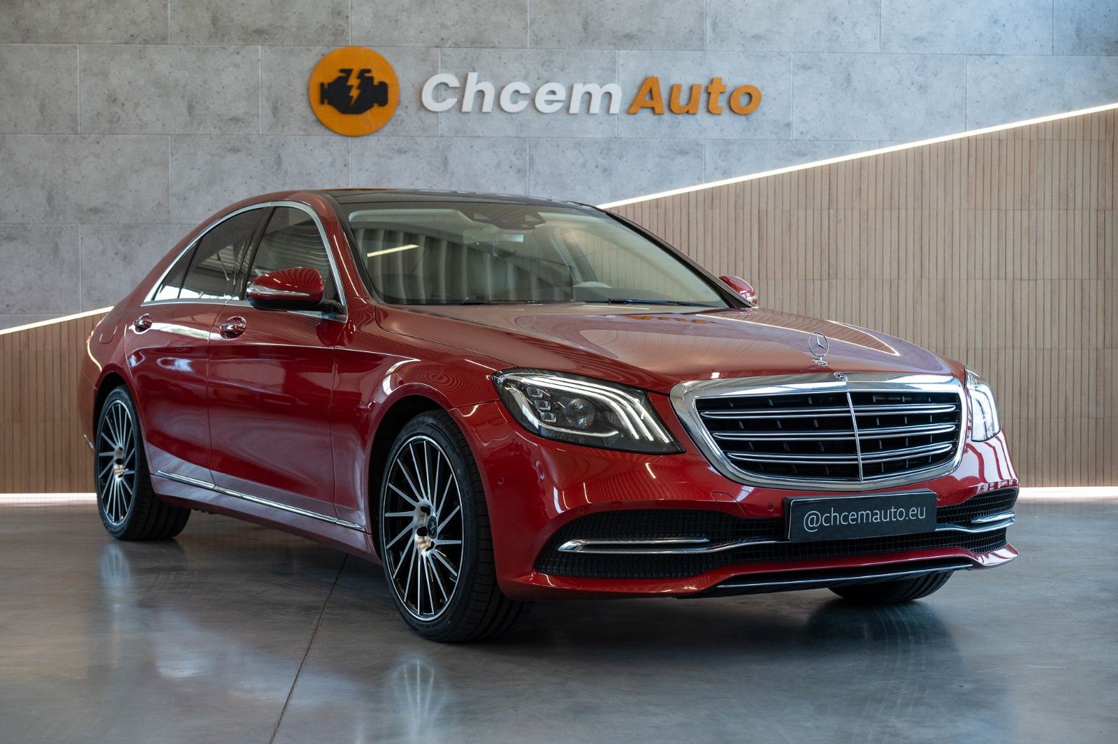 Mercedes S 350 2019, 2.9D dīzelis, Automāts, Sedans, Sarkans — Latvijā