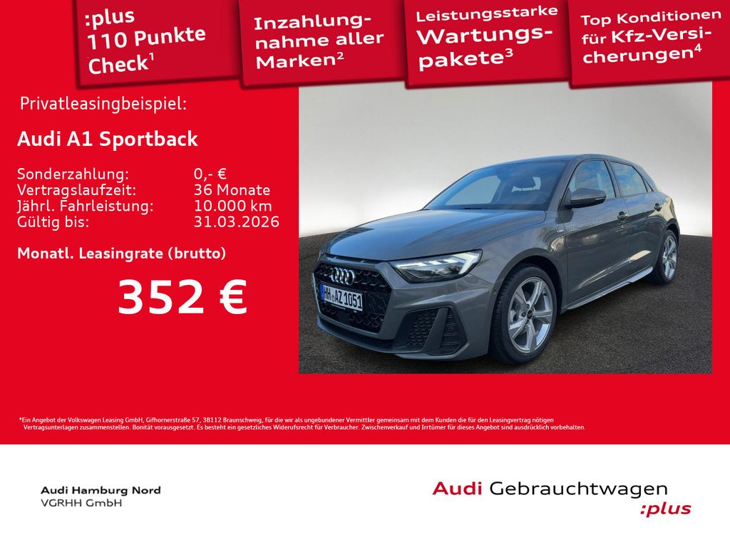 A1 Sportback 30  TFSI S line S tronic Nav Kamera