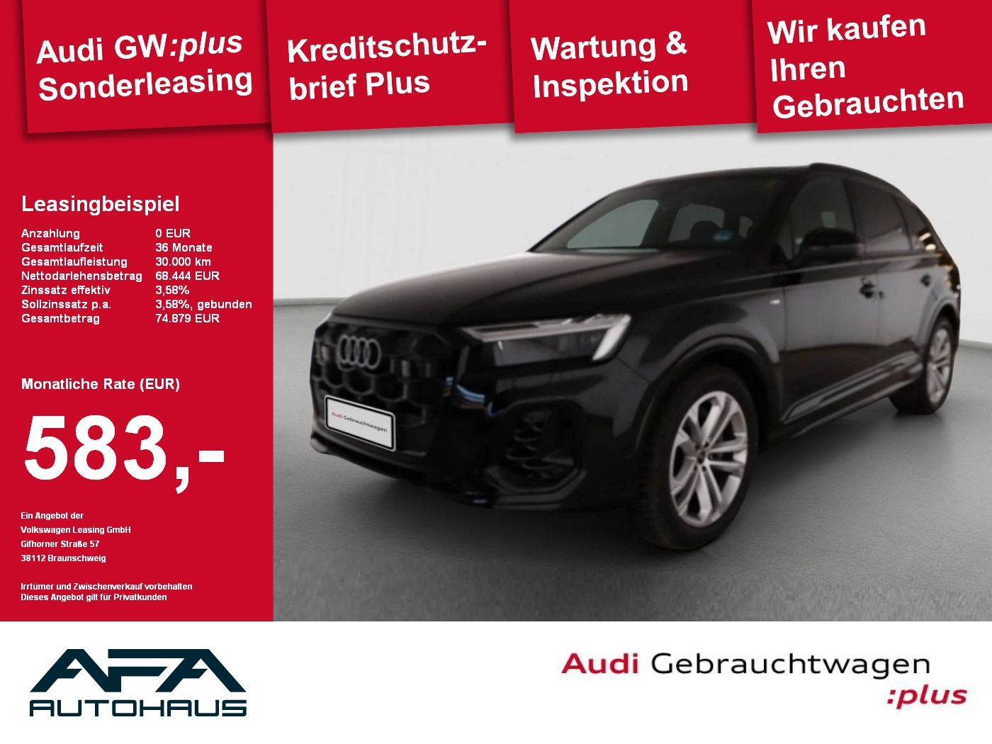 Audi Q7 55 TFSI S-Line qu. tiptr. Luft*AHK*Pano*7Sitz