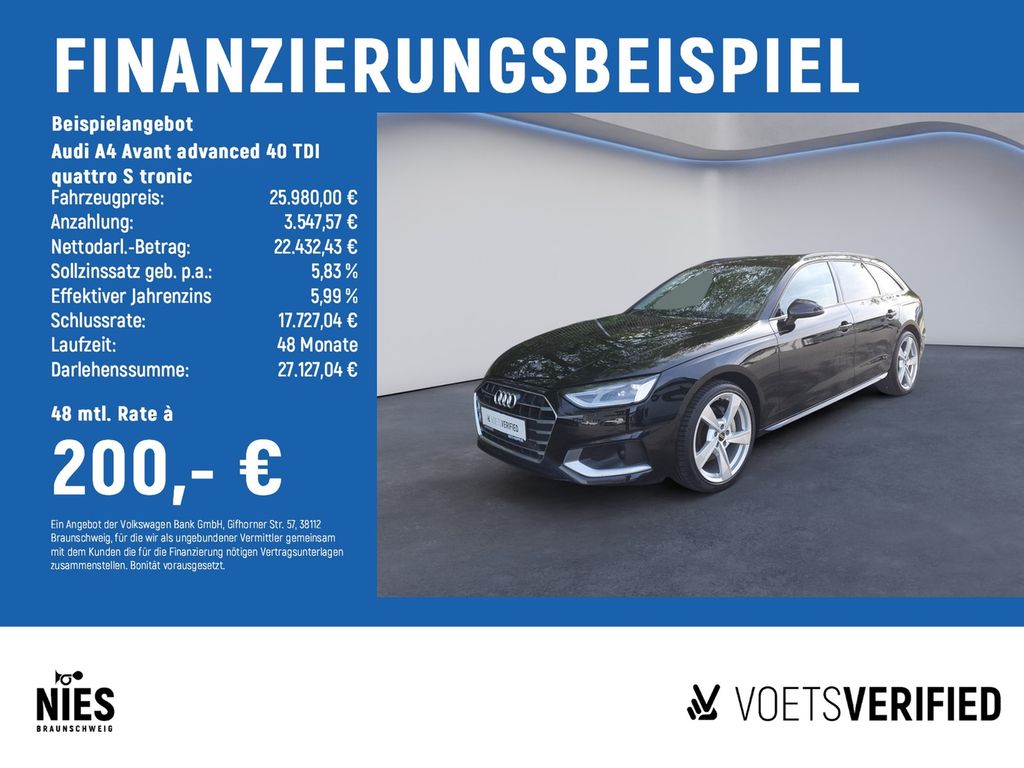 Abbildung Leasingangebot Audi A4 Avant advanced 40 TDI quattro S tronic NAVI+