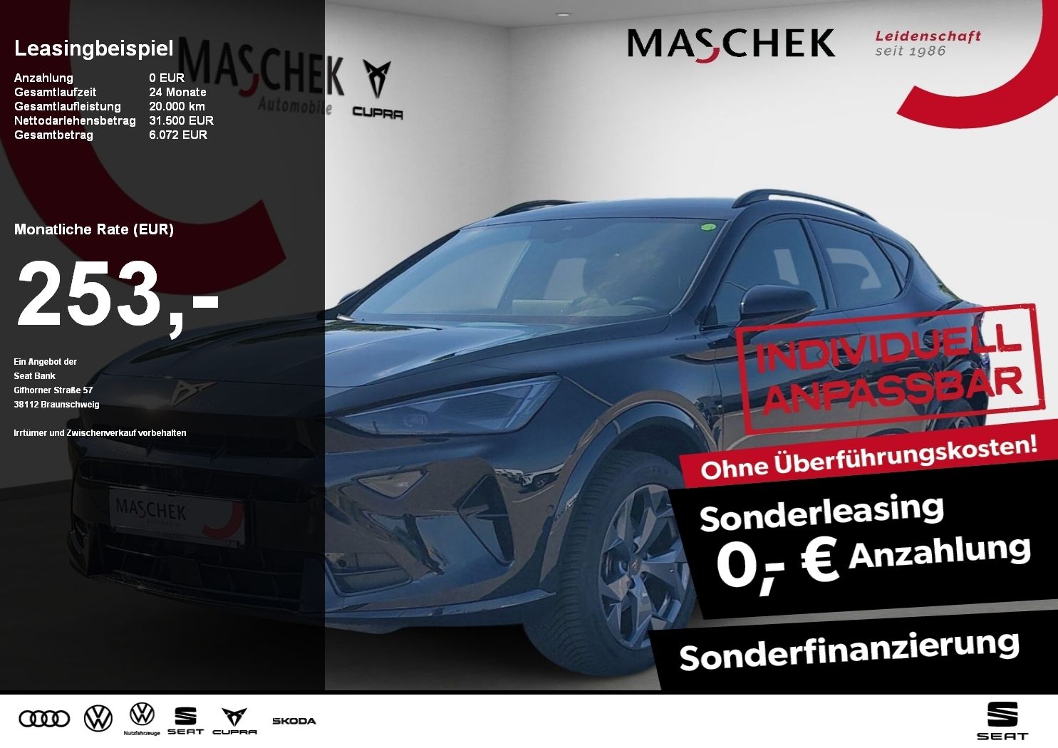 Cupra Formentor 2.0 TDI Sonderleasing ohne zzgl Kosten
