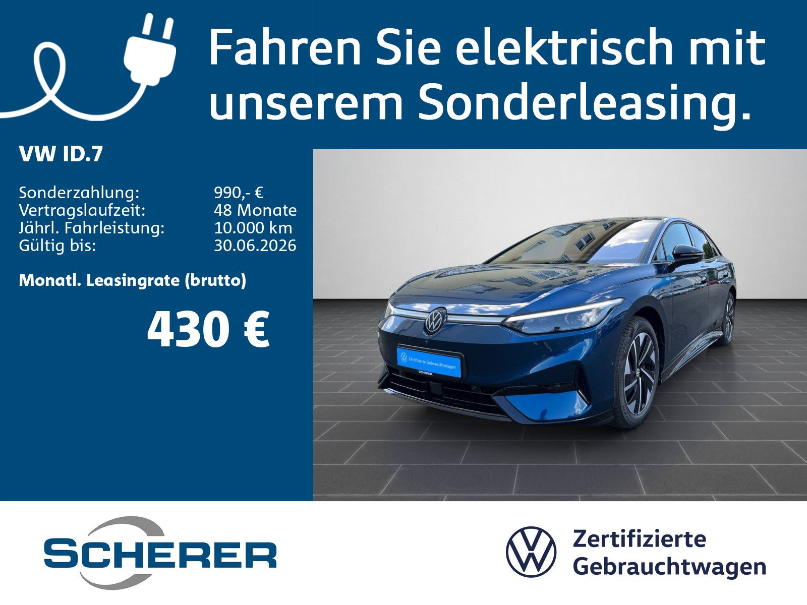 Volkswagen ID.7 Pro electric 82kwh WP IQ.DRIVE AREA VIEW AH