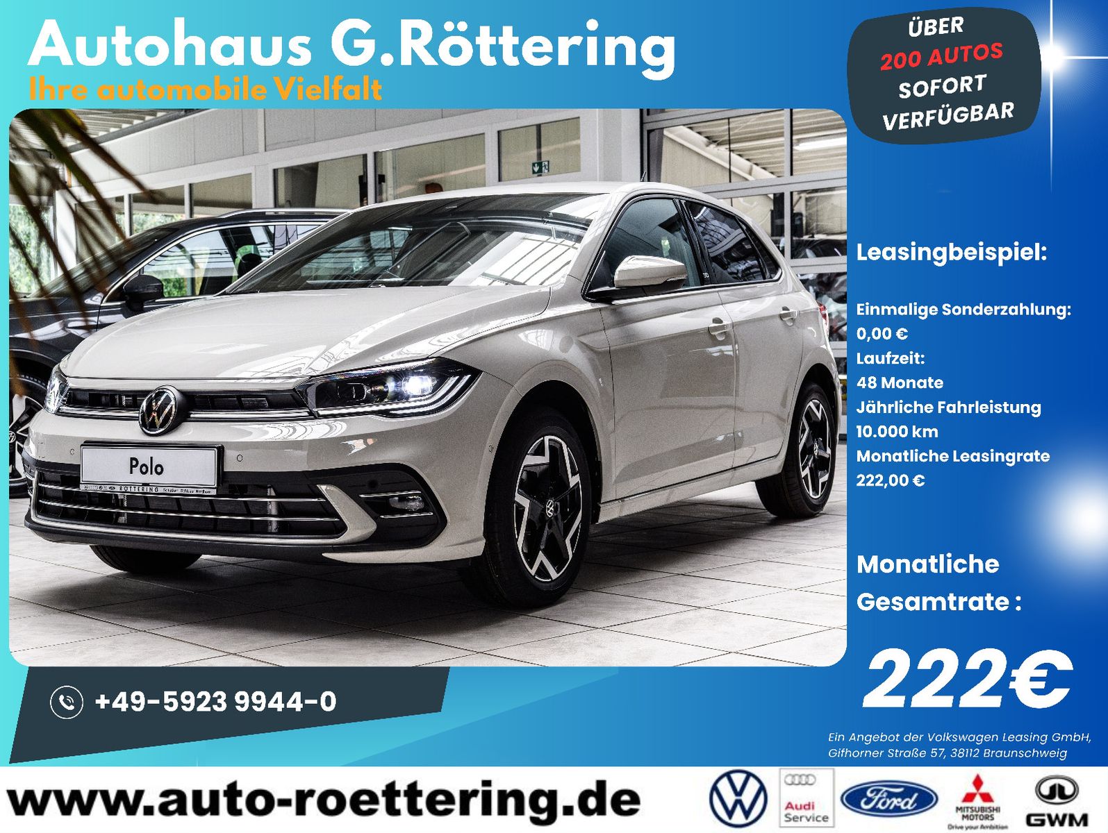 Fahrzeugabbildung Volkswagen Polo 1.0l TSI DSG Edition 50+Matrix+Navi+ACC