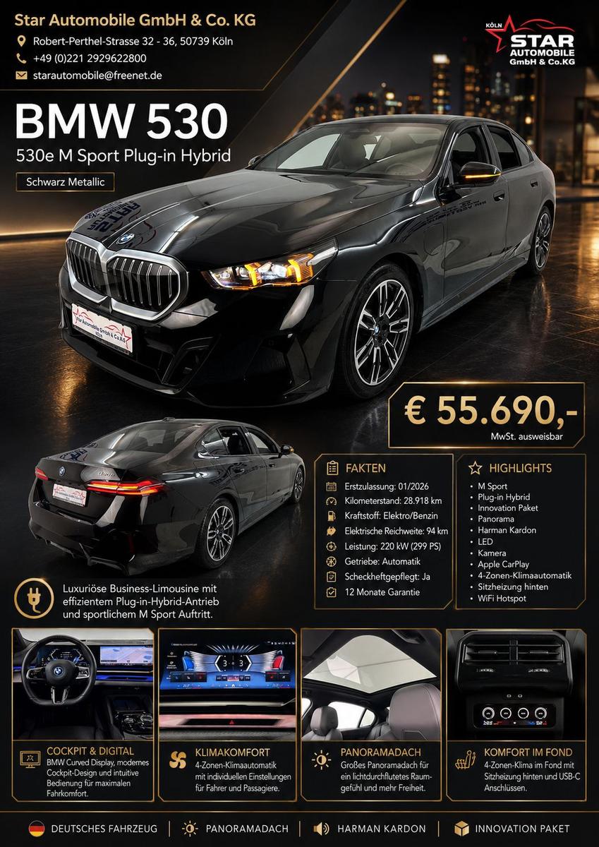 BMW 530 e M Sport 2,0 Plugin Hybrid 220 KW NAVI EU6e, миниатюра 2
