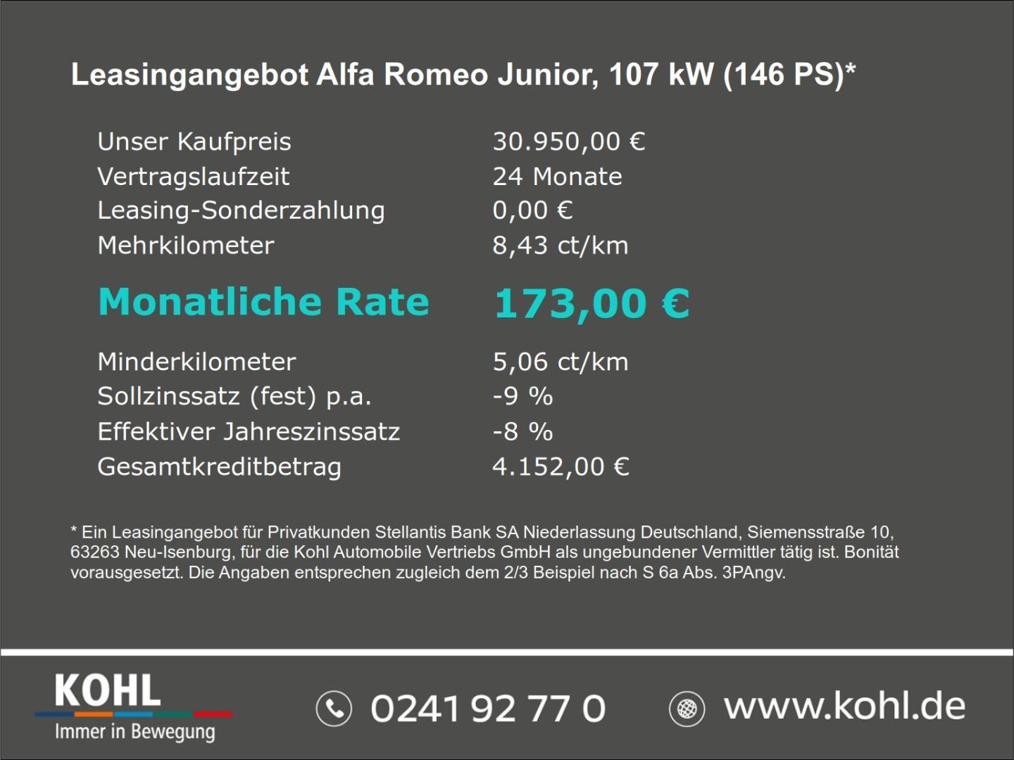 Alfa Romeo Junior Ti Ibrida 1.2 VGT Hybrid 145PS Navi Rückf imagem 3