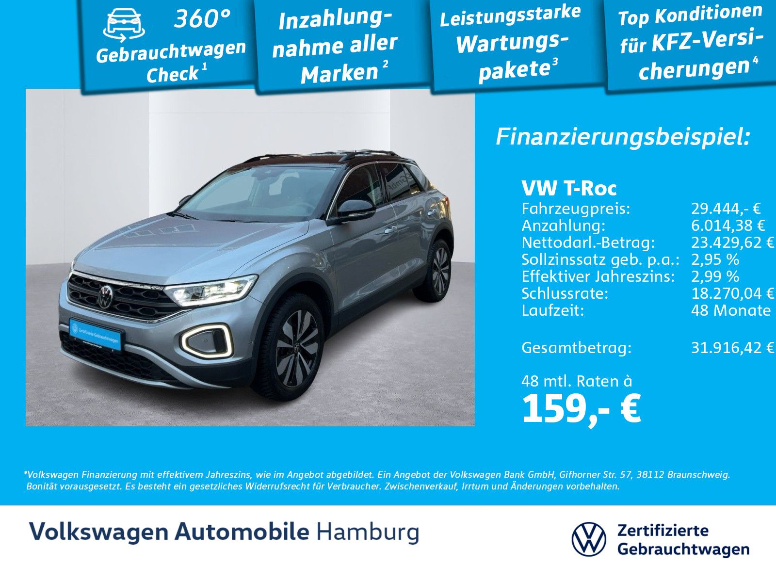 Volkswagen T-Roc 2.0 TDI Goal DSG LED AHK Kamera Sitzhzg