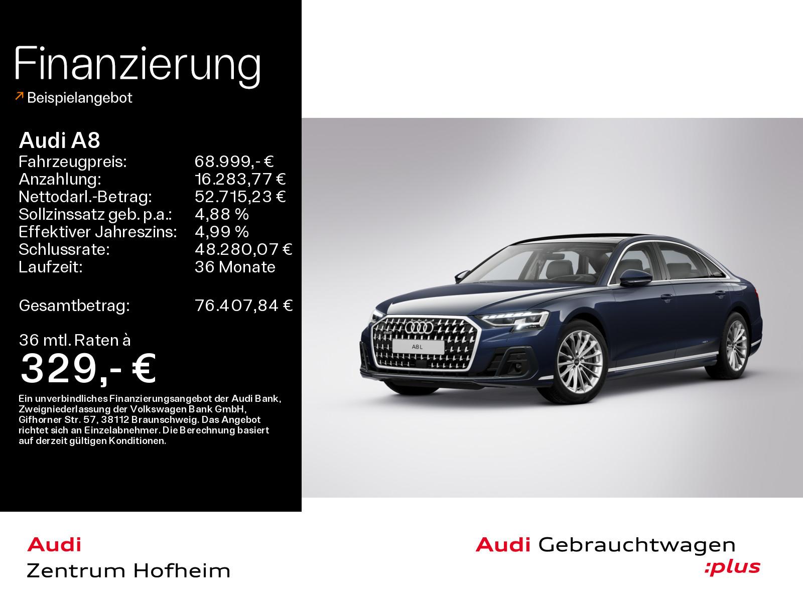 Audi A8 60 TFSIe Lang qu tip*Air*B&O*HUD*Pano*LED*Vir