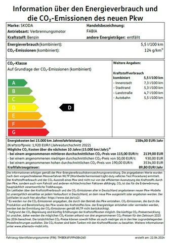 Fahrzeugabbildung SKODA Fabia 1.5 TSI DSG Style CLIMTR+GRA+SHZ+LED