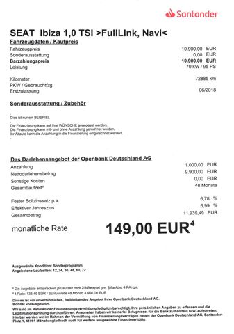 Fahrzeugabbildung Seat Ibiza 1,0 TSI Style >Navi/Sitzheiz/PDC/SmartLink