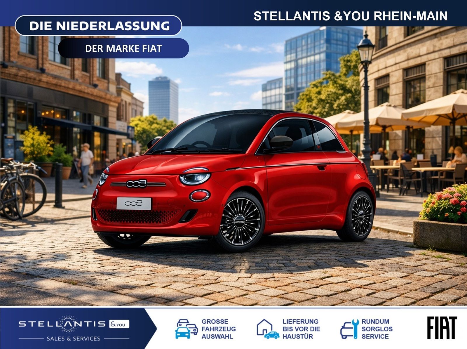 Fiat 500e Cabriolet La Prima Navi JBL ACC + TOP PLUS 