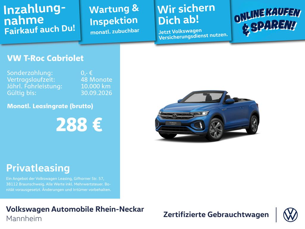 T-Roc Cabriolet 1.5 TSI DSG R-Line Navi AHK LED