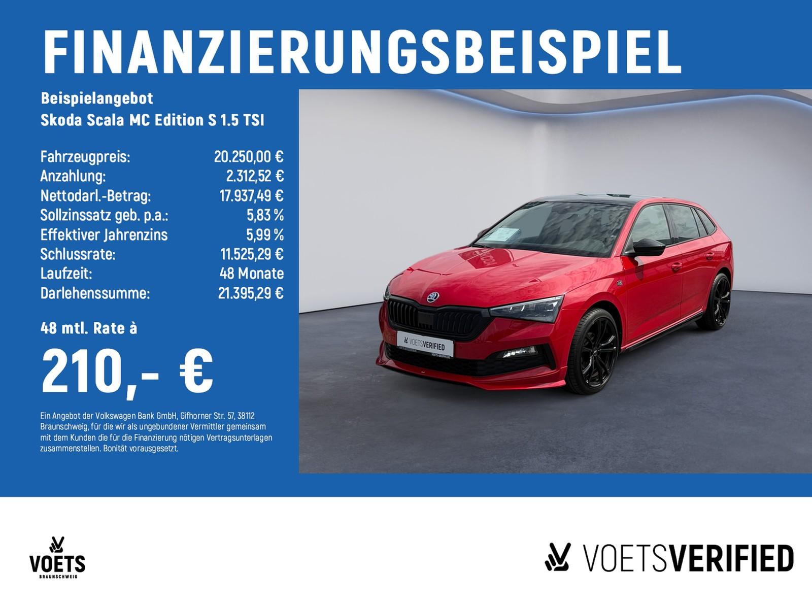 Skoda Scala MC Edition S 1.5 TSI PANO+SHZ+PDC+KLIMA