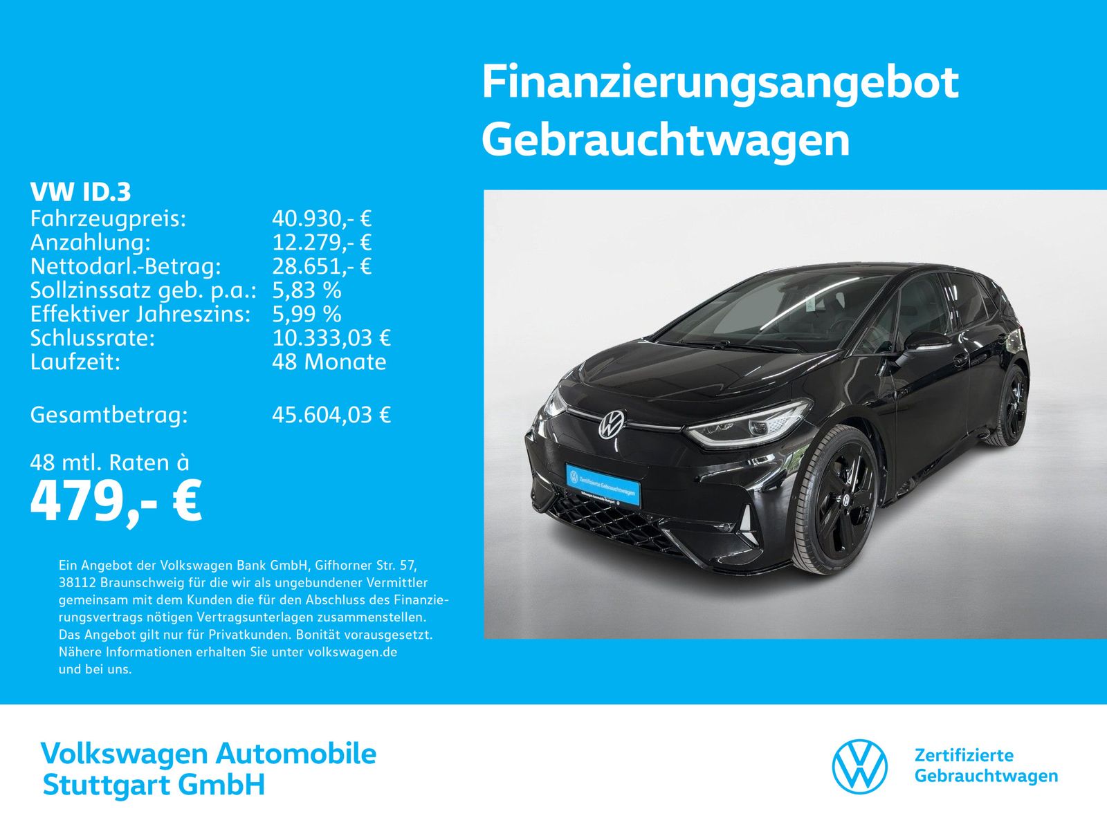 VW ID.3 GTX Performance Navi Kamera ACC LED SHZ