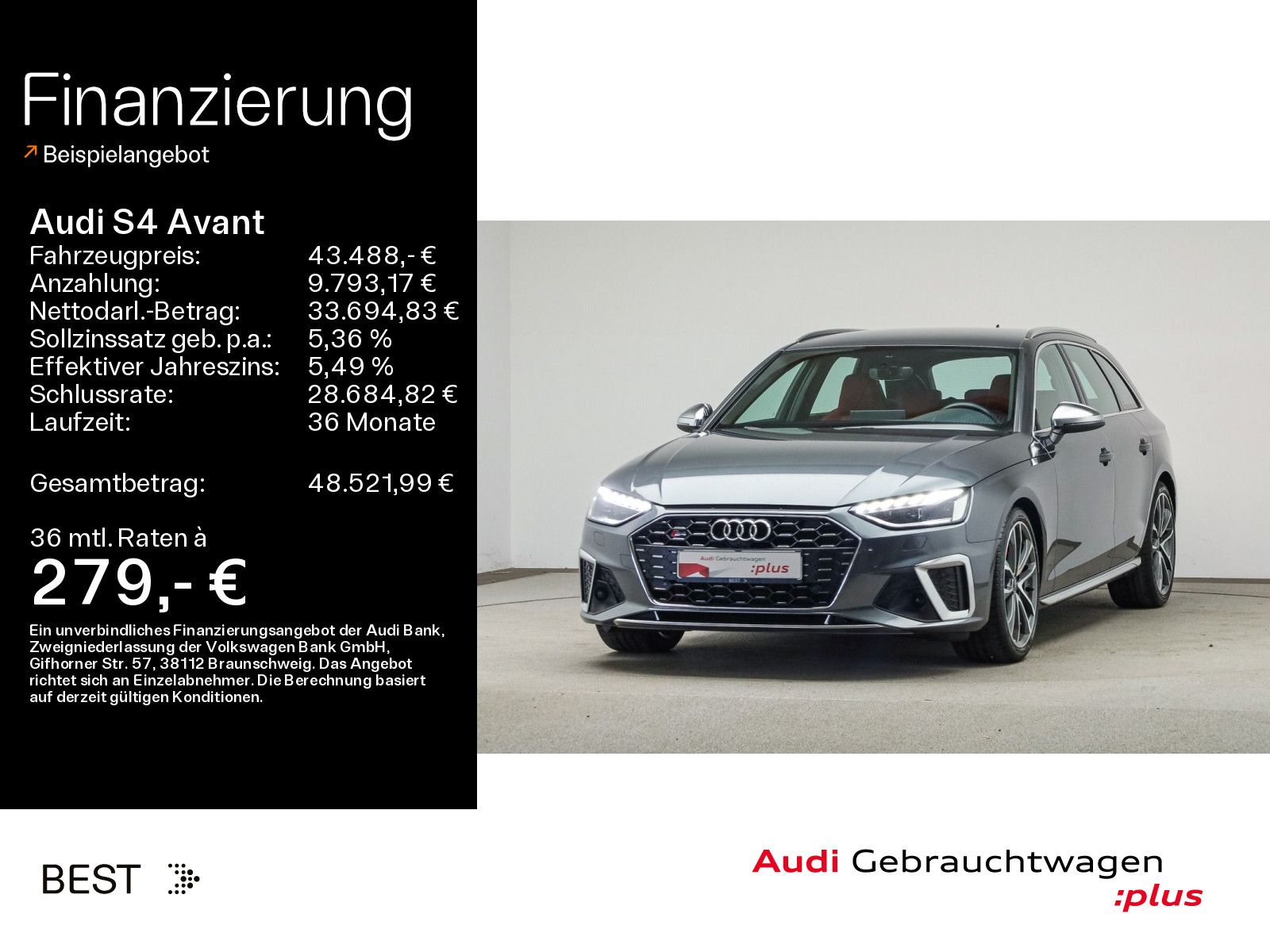 AUDI S4 Avant B&amp;O, Leder, Tour, Matrix, Kamera